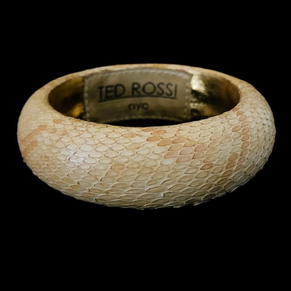 Vintage Ted Rossi Snakeskin Bangle Bracelet - Picture 2 of 7
